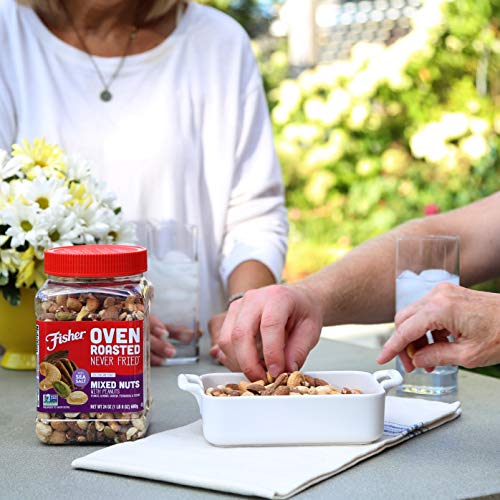 Fisher Snack Oven Roasted Never Fried Mixed Nuts with Peanuts, 24