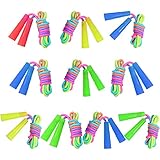Elcoho 10 Pack Rainbow Jump Rope Set Kids Jumping Ropes Vibrant Skipping Ropes for Outdoor Fun, Party Favors, 7.2 Feet (10)
