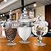 Small Glass Apothecary Jars with Lids, 3-PC Kitchen Canisters 8/9/11-inch , Bathroom Organizers, Decorative Storage Containers For Cookie & Candy Buffet, Home, Party & Wedding Centerpiece, Gift Idea
