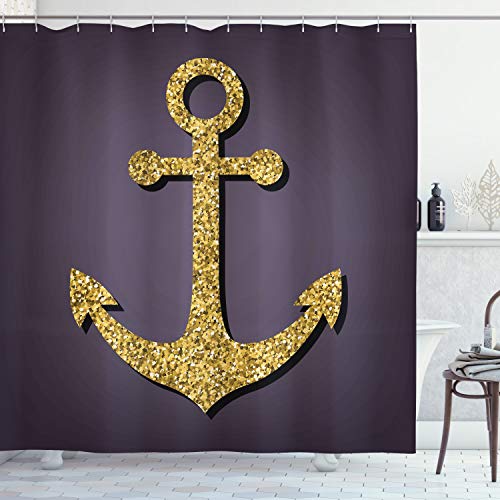 Ambesonne-Anchor-Shower-Curtain-Anchor-Pattern-with-Tranquility-Peacefulness-Display-Nautical-Marine-Print-Cloth-Fabric-Bathroom-Decor-Set-with-Hooks-70-Long-Plum-Yellow 51lPz%2BwRGsL
