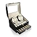 Top Quality Wooden Quad Watch Winder Box Case with a Storage Drawer ww412