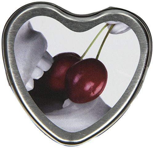 Earthly Body Edible Heart Candle, Cherry, 4 ounces Tin