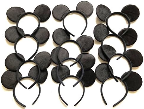 Headband Shiny Hair Hoops Cute Bling Hairband Fluffy Hair Accessories for Women Girls Daily Wearing and Party Favor Decoration (Mickey Black)