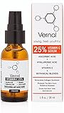 Vernal Anti Aging Serum - A High Grade 25% Pure Organic Vitamin C For Face with Hyaluronic Acid. Potent Anti-Aging, Anti-Wrinkle Treatment, Skin Tightening, Dark Spot Removal and Collagen Stimulation.