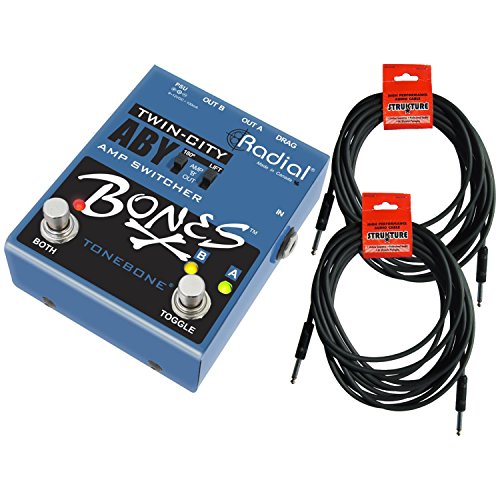 Radial Engineering Twin-City Bones ABY Amp Switcher/Selector w/ 2 Cables