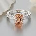 Psiroy 925 Sterling Silver Plated Emerald Cut Created Morganite Filled Anniversary Ring Size 7