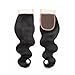 Brazilian Body Wave Closure 7a Grade Virgin Unprocessed Human Hair Lace Closure with Bady Hair Natural color 1 bundle