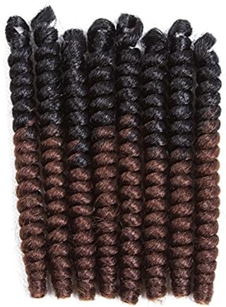 Dingxiu (5 Packs,20 Inch) Jamaican Bounce Crochet Hair Wand Curl Synthetic Hair Crochet Twist Braids Afro Braiding Hair Extensions African Curly Braids (20 Inch-6mm, 1B/30#)