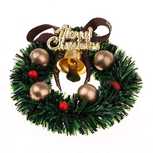 image for Prettyia 1/12 Dolls House Miniature Xmas Wreath Dollhouse Christmas Tr
