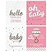 Big Dot of Happiness - Hello Little One - Pink and Gold - Welcome Baby Girl Party Gift for Women and Men - Wine Bottle Label Stickers - Set of 4