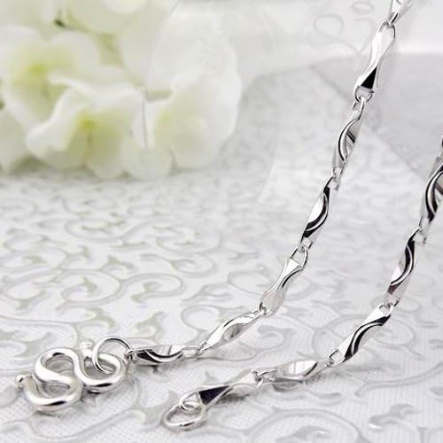 18 Inches Men's 18K White Gold Chain Necklace-Silver by Greengroup15