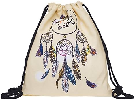 Fashion Drawstring Bag Zerowin Dream Catcher Printed Backpack Shopping Bag Floding Swimming Bags Home Travel Storage Use