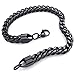 KONOV Mens Stainless Steel Bracelet, Biker Link, Black