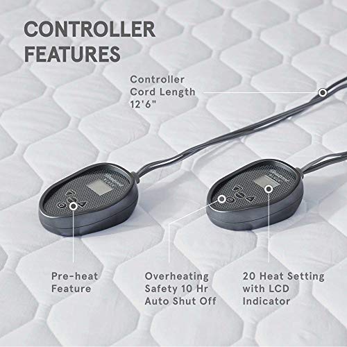 Beautyrest 100 Cotton Heated Mattress Pad, Temperature Control
