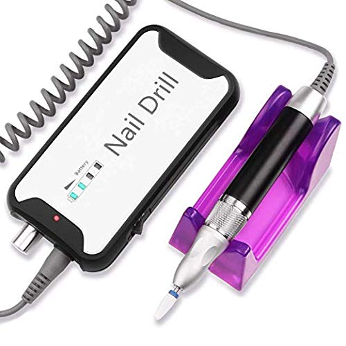 35000RPM Nail Drill - Rechargeable Portable Nail Drill File Wireless Cordless Electric Nail Drill Machine Brushless Nail Drill Handpiece Professional Drill Bits Set