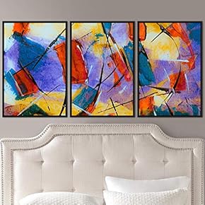signwin 3 Piece Framed Canvas Wall Art Abstract...