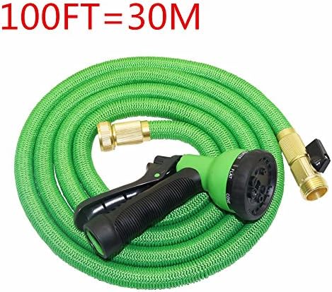Garden Hose Nozzle Spray Nozzle 8 Patterns,MeiLiio 100FT Expandable Magic Flexible Water Hose Spray Nozzle Car Wash Hose Nozzle High Pressure for Car or Garden,Ideal for Washing Dogs &amp; Pets (Green)