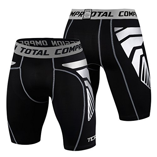 TCA Men's Boys CarbonForce Pro Compression Thermal Base Layer Shorts - Black Medium