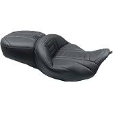 MUSTANG 0801-1375 79006GM One-Piece Deluxe Touring Seat - Black W/Gun Metal Stitching