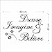 Witkey Dream Imagine and Believe Inspirational Wall Decal Stickers Quotes Saying and Words DIY Home Decor Vinyl Wall Murals Art Decor Room Home Decoration