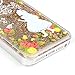 Compatible with iPhone SE, iPhone 5S, iPhone 5, Mavis's Diary 3D Bling Flowing Liquid Moving Stars Flowers Girl Pattern Clear Transparent Hard PC Cover - Rose Girl with Golden Liquid & Golden Stars