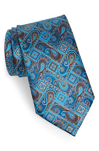 Ermenegildo Zegna # 170 Quindici+Quindici Navy Floral Paisley Silk Tie
