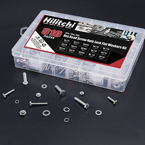 5 Hilitchi+510Pcs+Stainless+Washers+Assortment