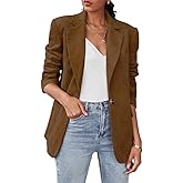 IDEALSANXUN Womens Corduroy Blazer Fall Winter Casual Blazer Dressy Suit Jackets