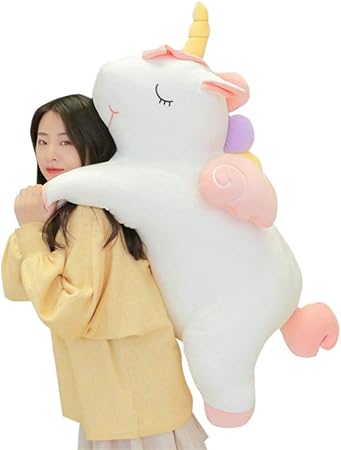 Amazon Hsfeo ユーチューブニコーンぬいぐるみ抱き枕かわいいプレゼントふわふわ癒し超萌えおもちゃこども誕生日柔らかい記念日クリスマス贈り物お祝いインテリア店飾り赤ちゃんお人形もちもち抱き心地ホワイト60cm ぬいぐるみ おもちゃ