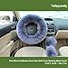 Valleycomfy Fashion Steering Wheel Covers for Women/Girls/Ladies Australia Pure Wool 15 Inch 1 Set 3 Pcs, Gray