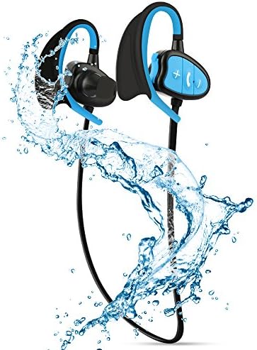 Wireless Bluetooth headphones, YILILK Professional IPX8 Waterproof Sports Bluetooth Headphones Noice Concelling Earbuds with Voice Control &amp; Built-in Mic for All Smartphones and Tablets(Blue)