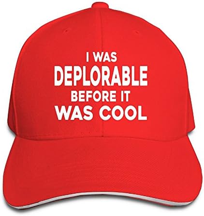 Frwegewa Vintage Unisex-Adult I Was Deplorable Before It Was Cool Summer Red
