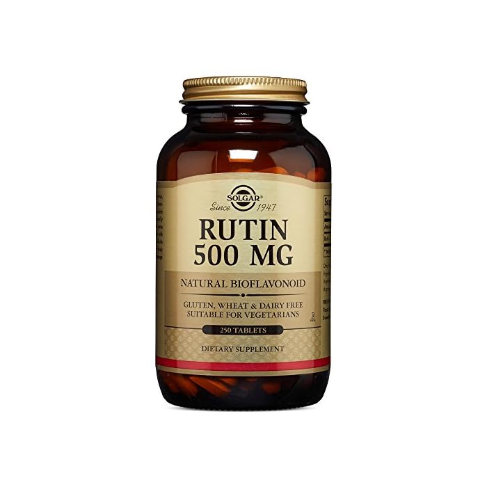 Solgar Rutin 500 mg, 250 Tablets - Antioxidant - Natural Bioflavonoid - Vegan, Gluten Free, Dairy Free, Kosher - 250…