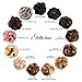 Bella Hair 100% Human Hair Scrunchies for Women Messy Bun Hair Piece Wavy/Curly Up-Do Ponytail Extension (#30 Medium Auburn/Red Brown)