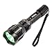 WINDFIRE WF-802 350 Lumens Waterproof 18650 Battery Tactical Flashlight 250 Yard Long Range Throwing Green LED Coyote Hog Hunting Lamp Torch with Remote Pressure Switch & Barrel Mount (No Battery)
