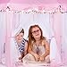 Campela Pink Princess Tent Teepee Castle Girls Large Playhouse - Kids Dream Play Tents with Star Lights for Children Indoor and Outdoor Games 55'' x 53'' (DxH)