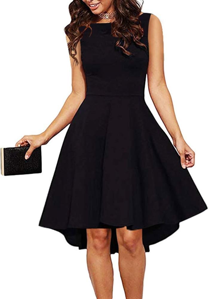 boat neck little black dress