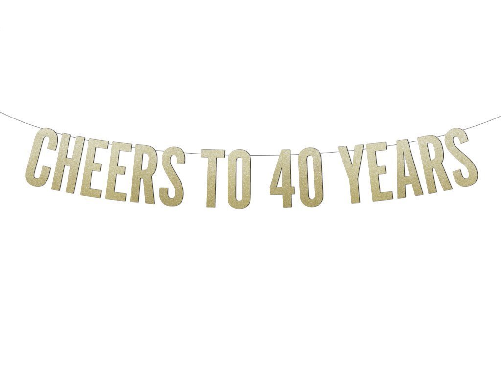 Amazon Com Cheers To 40 Years Block Letters Glitter Banner Handmade