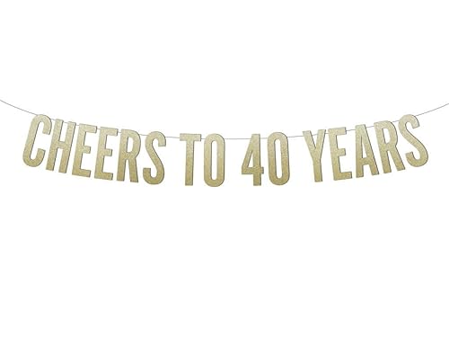 Amazon Com Cheers To 40 Years Block Letters Glitter Banner Handmade