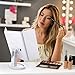 YCBB Makeup Mirror Trifold with Upgraded Touch Screen - Lighting 21 LED Lights, 1x/2x/3x Magnification, 180° Adjustable Stand, and High-Power USB Charging Backlight