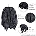 Fluffy Spring Twist Crochet Hair 8 inch Spring Twist Crochet Braids Hair Extensions 3 Pack Black Synthetic Crochet Braids (1B)