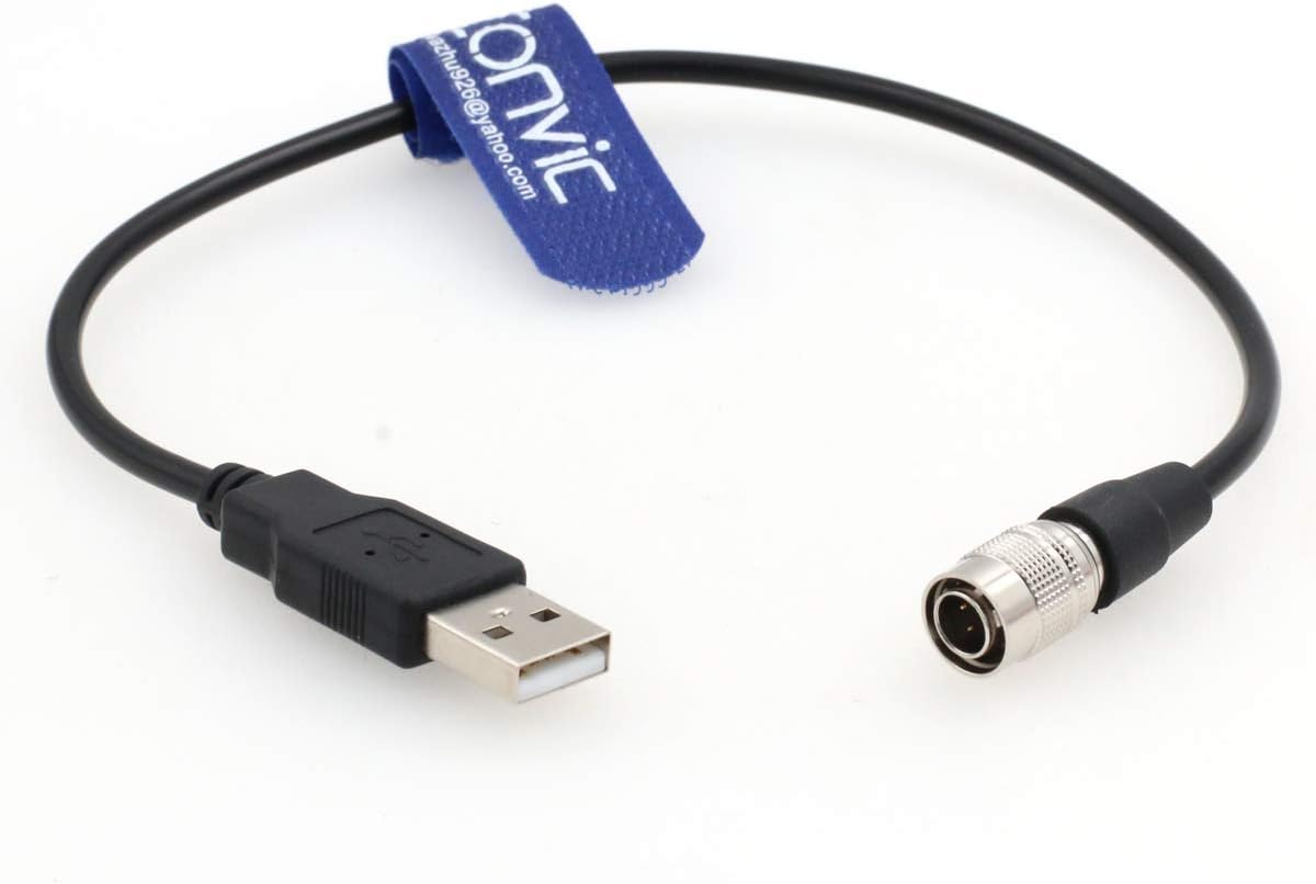 Eonvic Power Cable for Zoom F4 F8 Sound Devices 633/644/688 Recorders Hirose 4 Pin Male to USB, Black, 4 Pin Hirose USB Cable