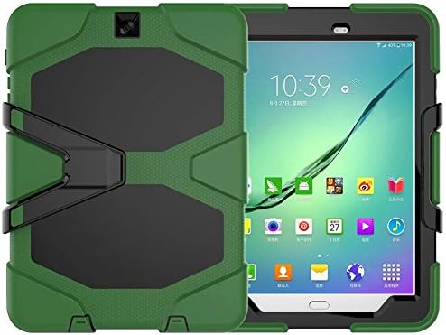Galaxy Tab S2 9.7 Heavy Duty Case, SM-T810 Shock Proof With Kickstand Built-in Screen Full-Body Protective Case for Samsung Galaxy Tab S2 T810/T813/T815 9.7 inches (armygreen)