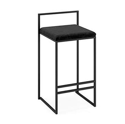 INDIAN DECOR. 45159 MDF Simple Square High Stools Home Bedroom Dining Table Leisure Bar Stool/Chair with Pedal, Standard, Black