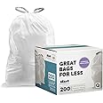 Plasticplace White Drawstring Lavender and Soft Vanilla Scented Garbage Can Liners │ Compatible with Code Q (200 Count) │ 13-17 Gallon │ 25.25" x 32.75"