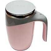 Automatic Magnetic Stirring Coffee Mug, Rotating Home Office Travel Mixing Cup, Funny Electric Stainless Steel Self Mixing Coffee Tumbler, for Coffee, Milk, Cocoa, Tea, Beverages, Gift, Pink