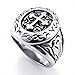 KONOV Classic Vintage Cross Mens Ring, Stainless Steel Band, Size 11