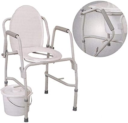 Amazon Com Essential Medical Supply Adjustable Coated Steel Drop Arm Commode Health Personal Care