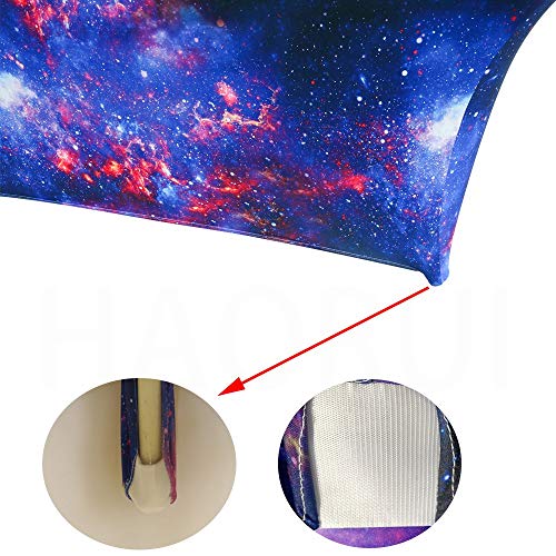 Haorui 6 ft. Rectangular Fitted Stretch Tight Spandex Table Cover Table Cloth Tradeshows Vendors Galaxy Sky Starry Night