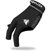 KONLLEN Breathable Billiards Gloves, Left/Right Hand | Three-finger design, mesh palm, adjustable wrist strap, secure grip for pool and snooker
